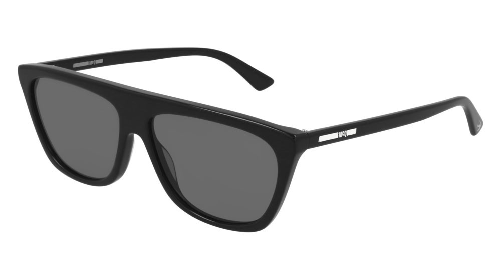 Sunglasses McQ London Calling MQ0273S-001 color black shape rectangle lenses smoke