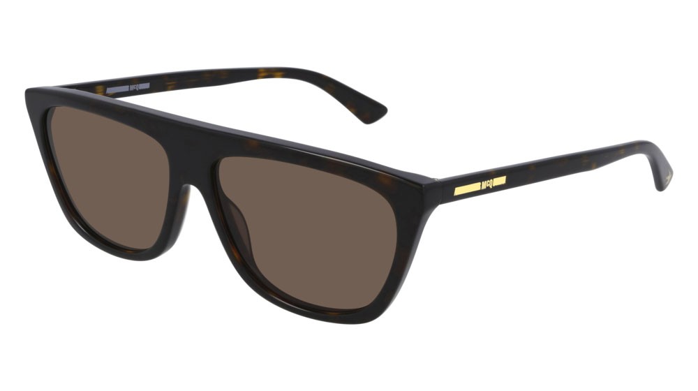 Sunglasses McQ London Calling MQ0273S-002 color havana shape rectangle lenses brown