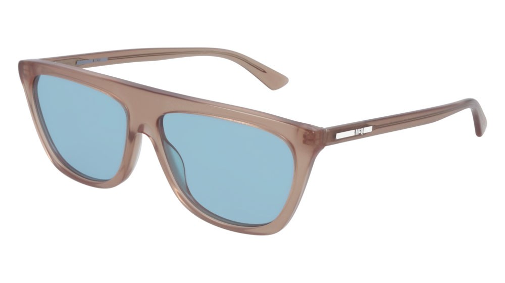 Sunglasses McQ London Calling MQ0273S-003 color brown shape rectangle lenses light blue