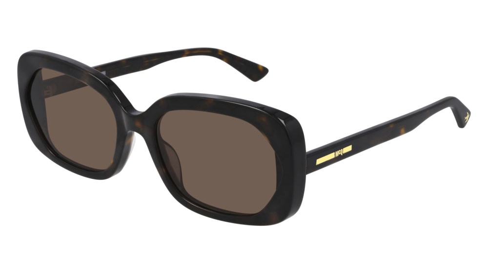 Sunglasses McQ London Calling MQ0274S-002 color havana shape rectangle lenses brown