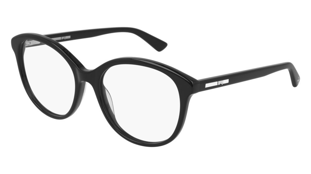 Eyeglasses McQ London Calling MQ0275O-001 color black shape round lenses transparent