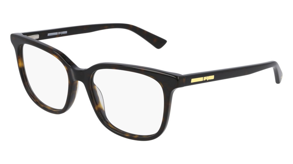 Eyeglasses McQ London Calling MQ0276O-002 color havana shape rectangle lenses transparent