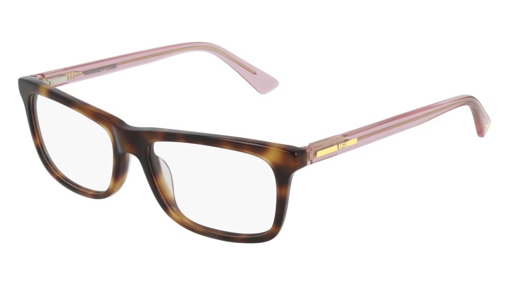 Eyeglasses McQ London Calling MQ0298OP-002 color pink shape rectangle lenses transparent
