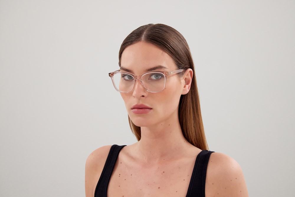 Eyeglasses McQ MQ0304O-012 color rosa shape rectangle lenses trasparente