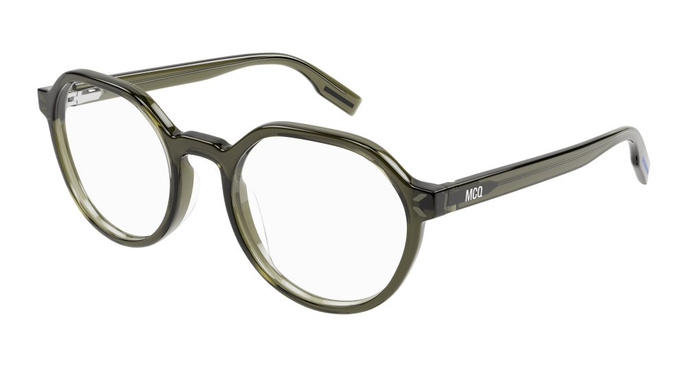 Eyeglasses McQ MQ0306O-008 color verde shape round lenses trasparente