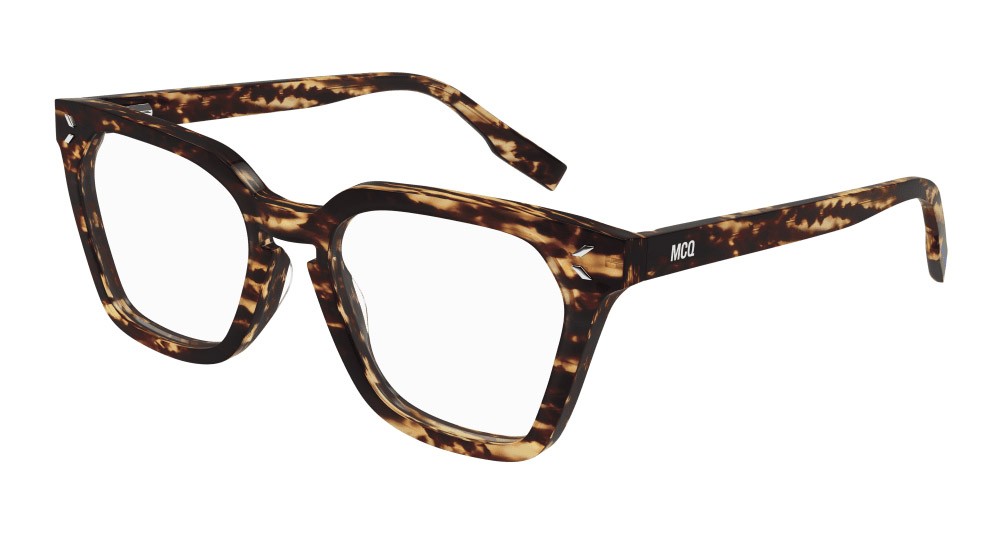 Brillen McQ MQ0327O-007 farbe havana form rechteckig gläser trasparente