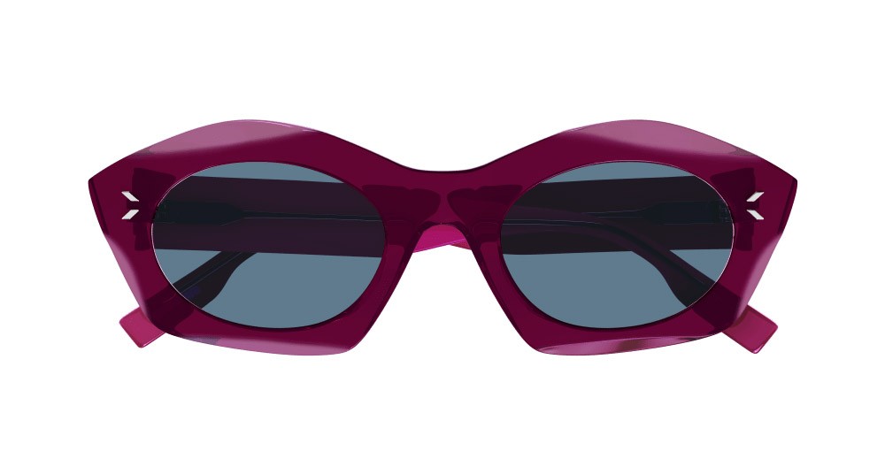 Sunglasses McQ MQ0341S-006 color burgundy shape geometric lenses grigio