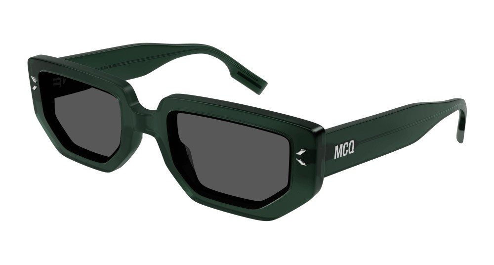 Sunglasses McQ MQ0362S-004 color verde shape rectangle lenses fumo