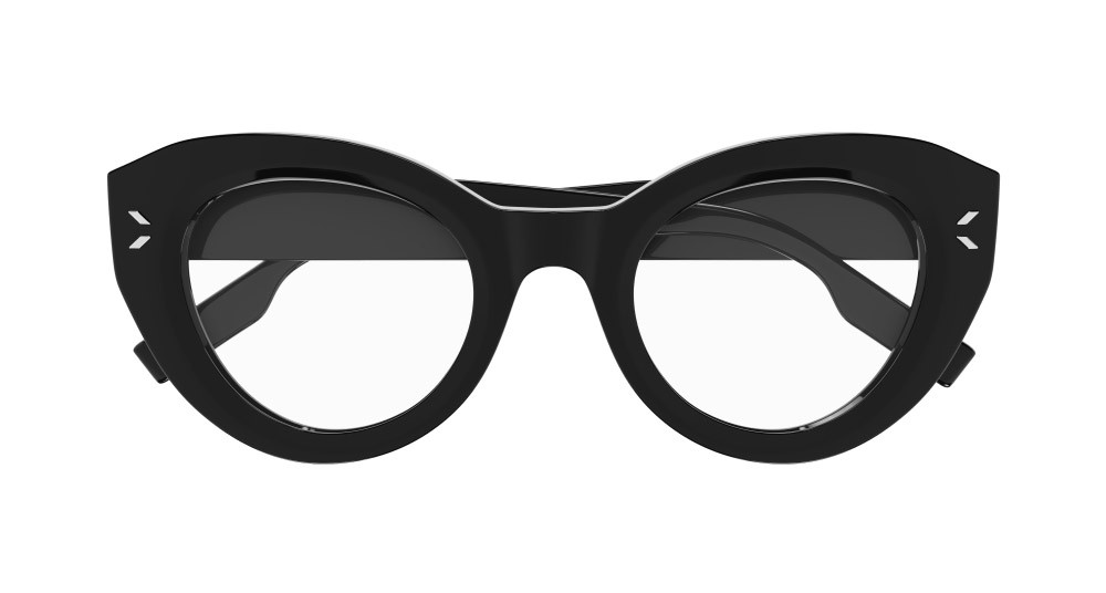 Eyeglasses McQ MQ0364O-001 color nero shape cat eye lenses trasparente