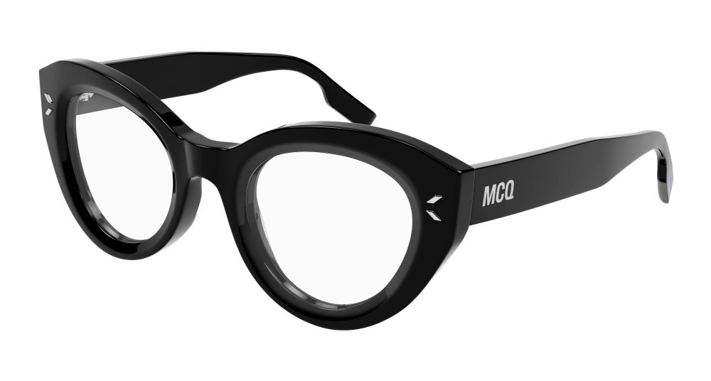 Eyeglasses McQ MQ0364O-001 color nero shape cat eye lenses trasparente
