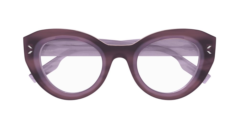 Eyeglasses McQ MQ0364O-003 color viola shape cat eye lenses trasparente