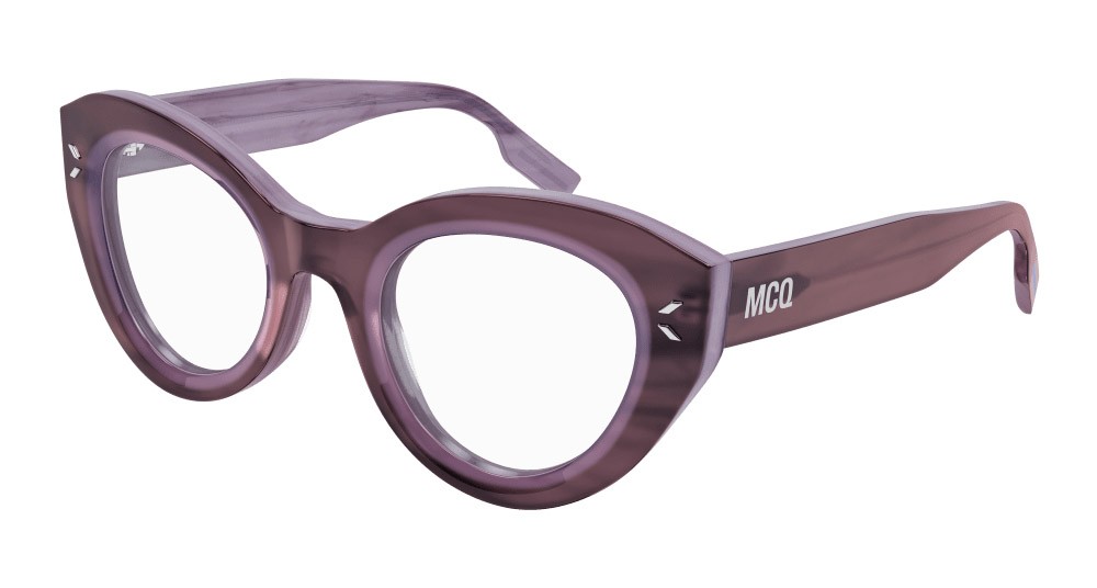 Eyeglasses McQ MQ0364O-003 color viola shape cat eye lenses trasparente