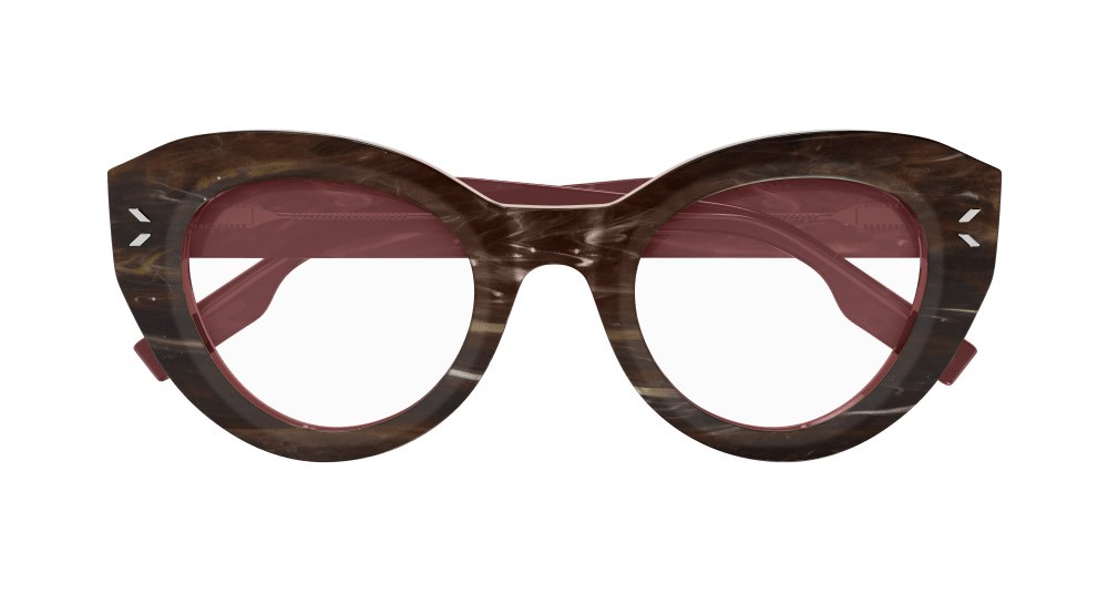 Eyeglasses McQ MQ0364O-004 color burgundy shape cat eye lenses trasparente