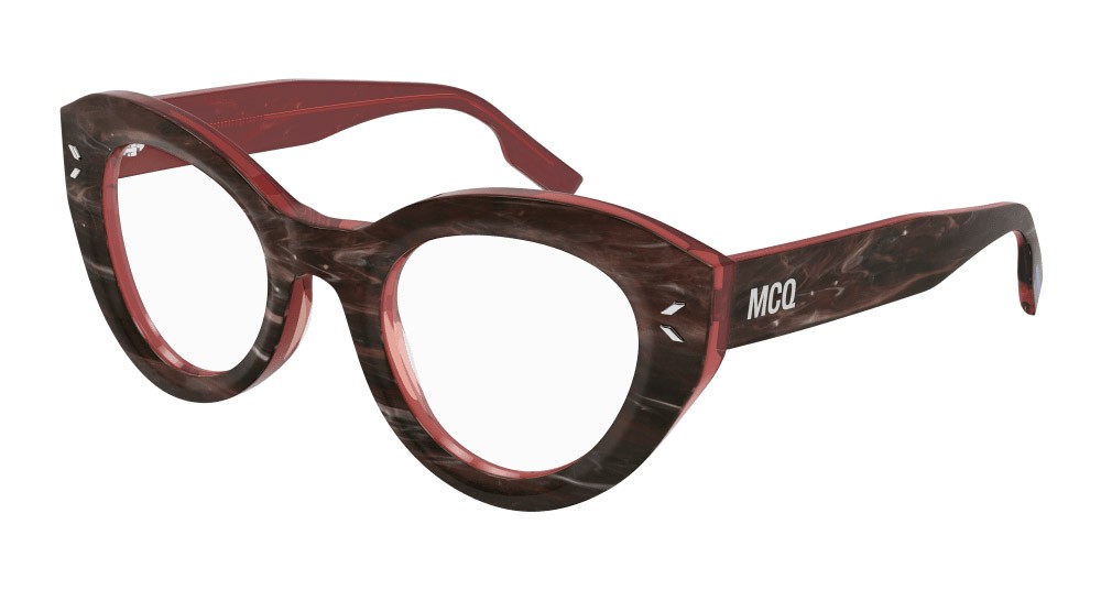 Eyeglasses McQ MQ0364O-004 color burgundy shape cat eye lenses trasparente