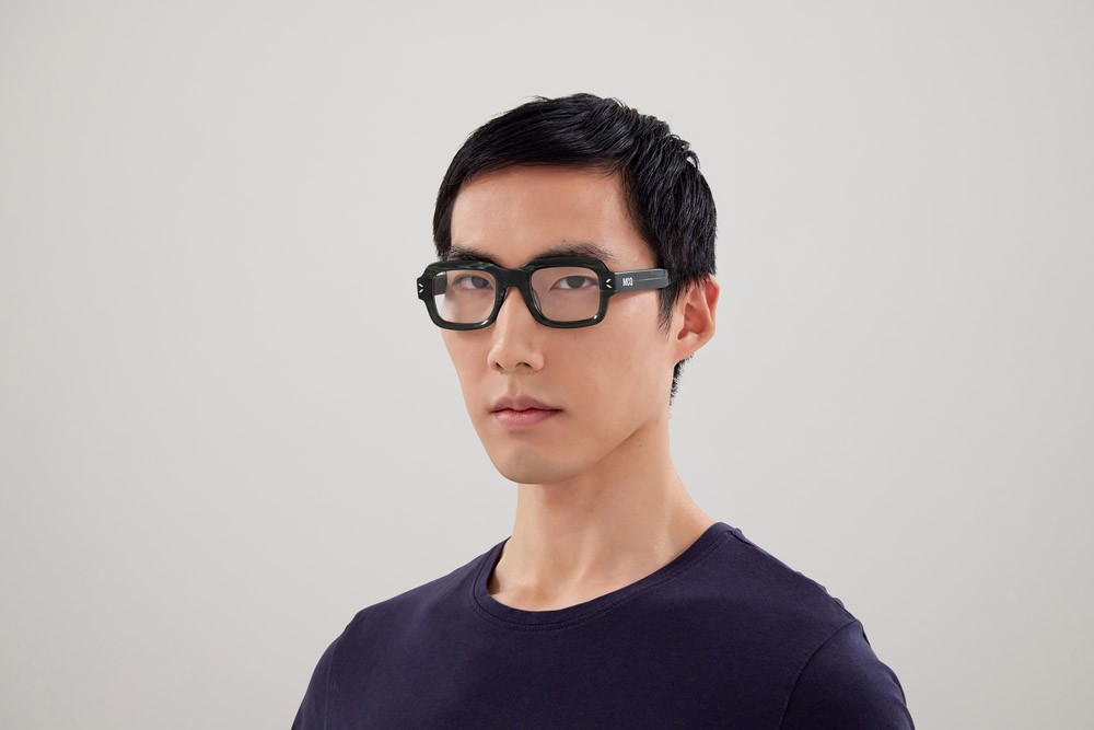 Eyeglasses McQ MQ0365O-003 color verde shape rectangle lenses trasparente