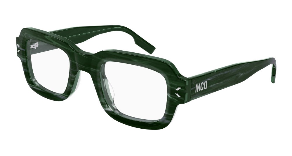 Eyeglasses McQ MQ0365O-003 color verde shape rectangle lenses trasparente