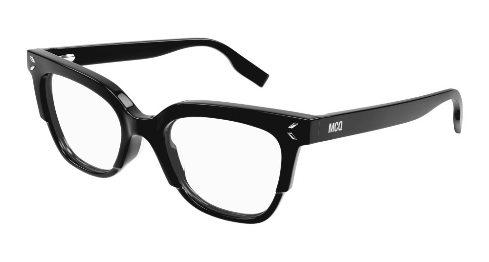 Eyeglasses McQ MQ0366O-001 color nero shape cat eye lenses trasparente