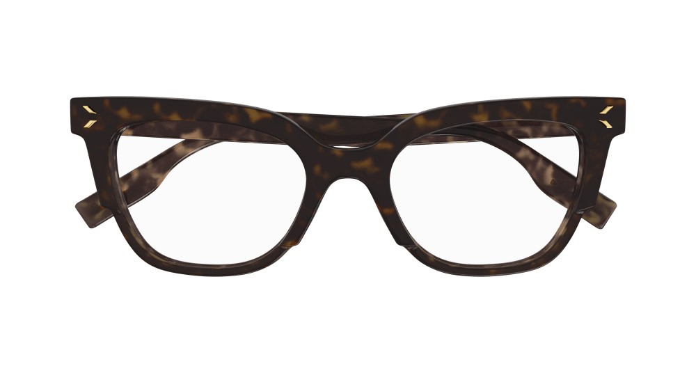 Eyeglasses McQ MQ0366O-002 color havana shape cat eye lenses trasparente