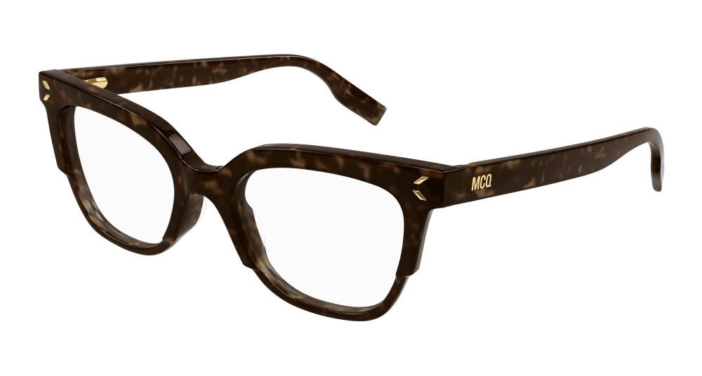 Eyeglasses McQ MQ0366O-002 color havana shape cat eye lenses trasparente
