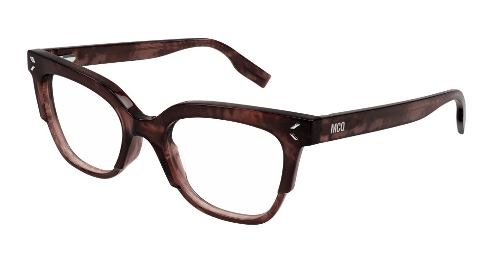 Eyeglasses McQ MQ0366O-003 color havana shape cat eye lenses trasparente