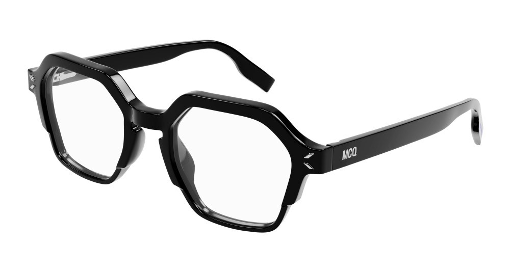 Eyeglasses McQ MQ0367O-001 color nero shape rectangle lenses trasparente