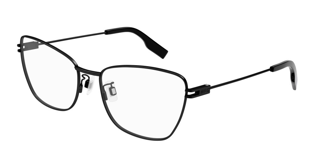 Eyeglasses McQ MQ0370O-005 color nero shape cat eye lenses trasparente