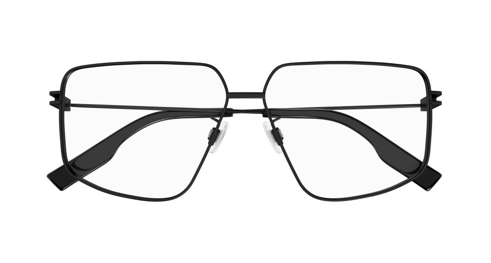 Eyeglasses McQ MQ0371O-001 color nero shape rectangle lenses trasparente