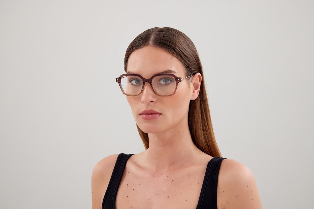 Eyeglasses McQ MQ0373O-003 color oro shape rectangle lenses trasparente