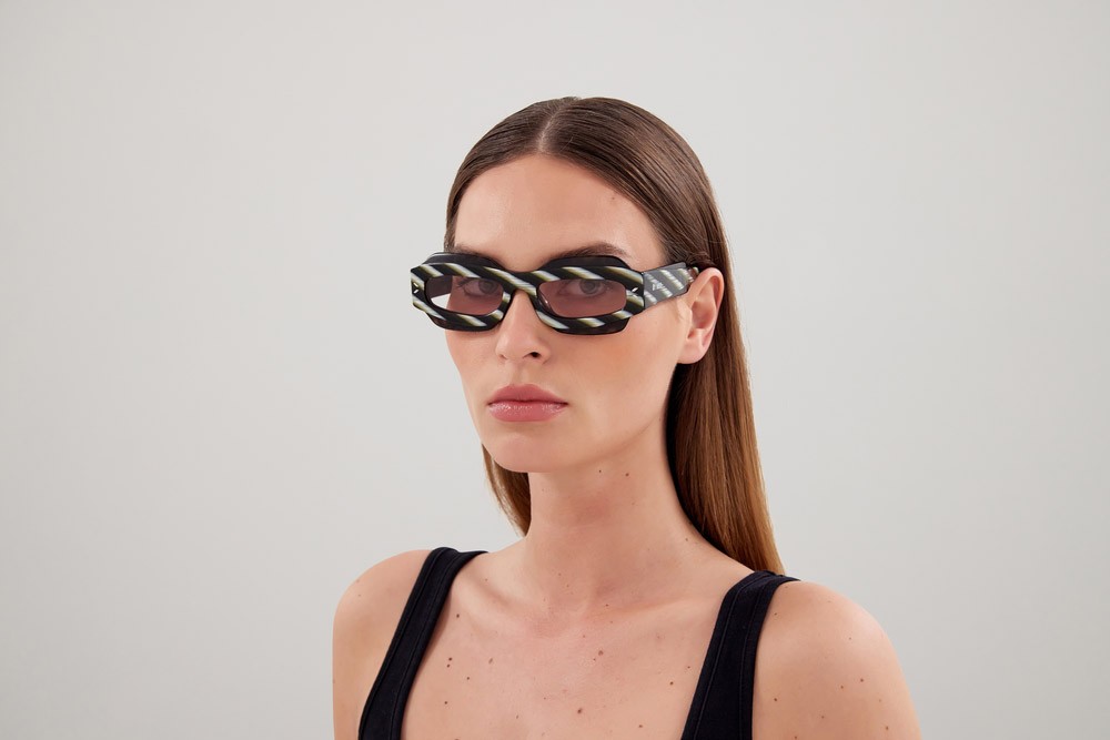 Sunglasses McQ MQ0374S-001 color havana shape geometric lenses rosa