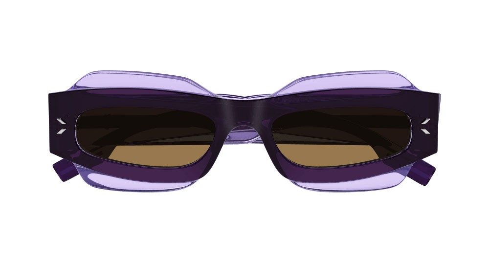 Sunglasses McQ MQ0374S-004 color viola shape geometric lenses marrone