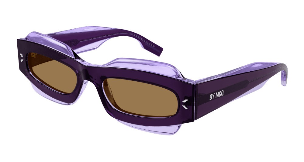 Sunglasses McQ MQ0374S-004 color viola shape geometric lenses marrone