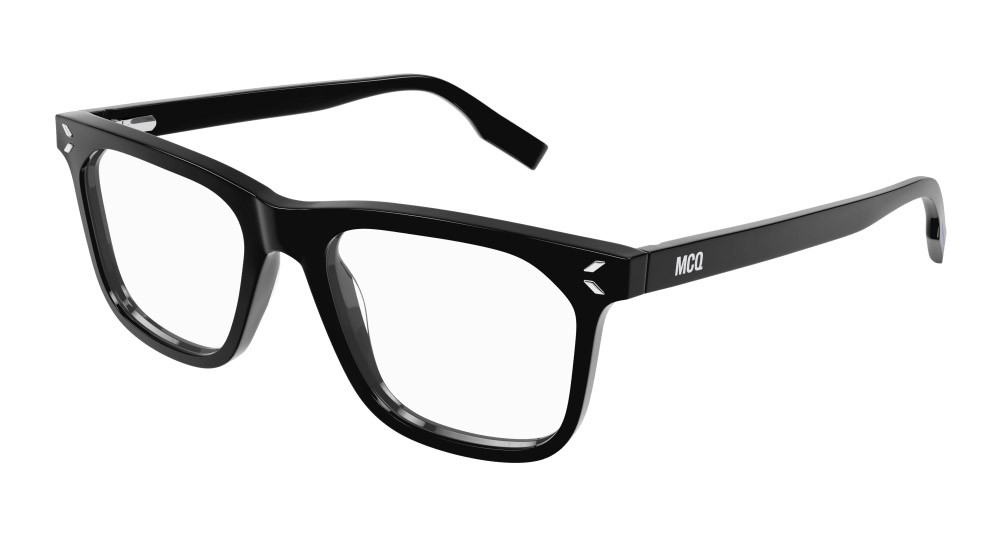 Occhiali da vista McQ MQ0377O-001 colore nero forma rettangolare lenti trasparente