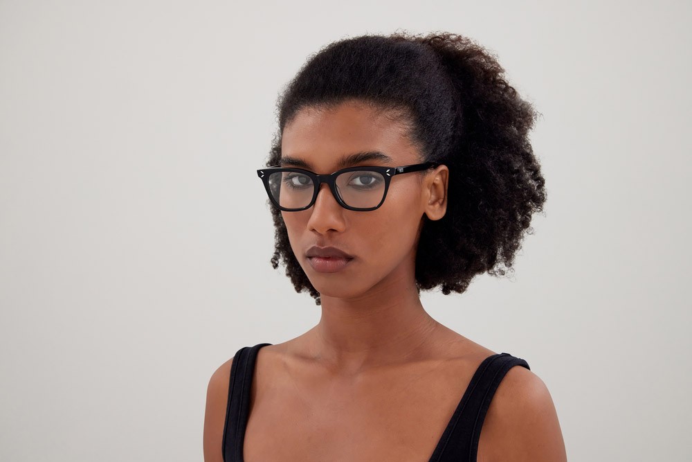 Eyeglasses McQ MQ0379O-001 color nero shape rectangle lenses trasparente