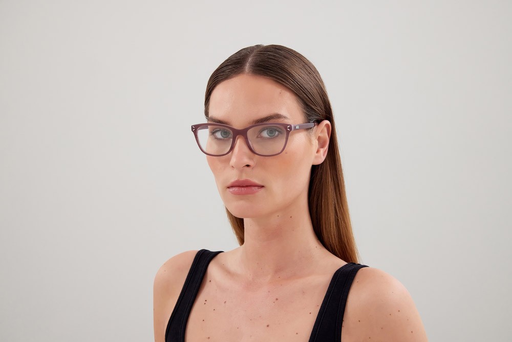 Eyeglasses McQ MQ0380O-003 color viola shape rectangle lenses trasparente