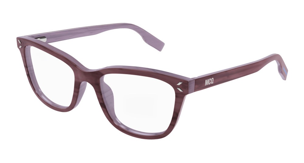 Eyeglasses McQ MQ0380O-003 color viola shape rectangle lenses trasparente