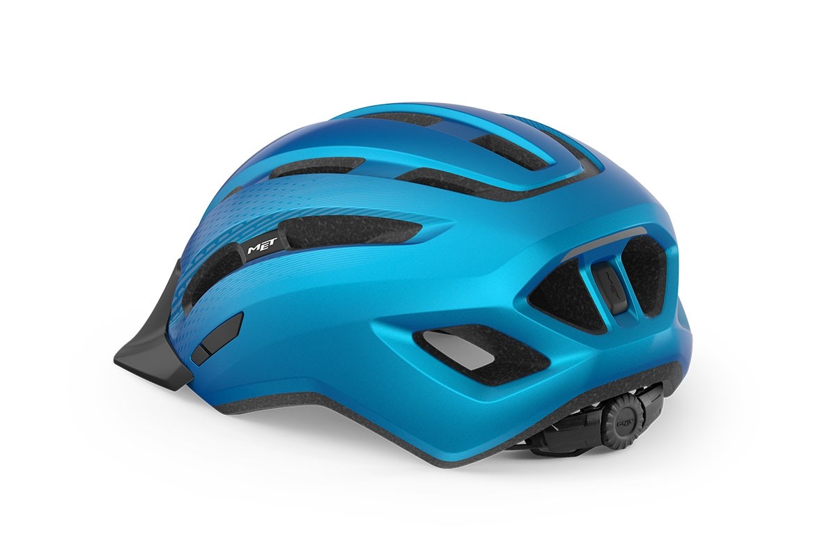 Caschi bici MET Downtown blu lucido 3HM131 BL1 