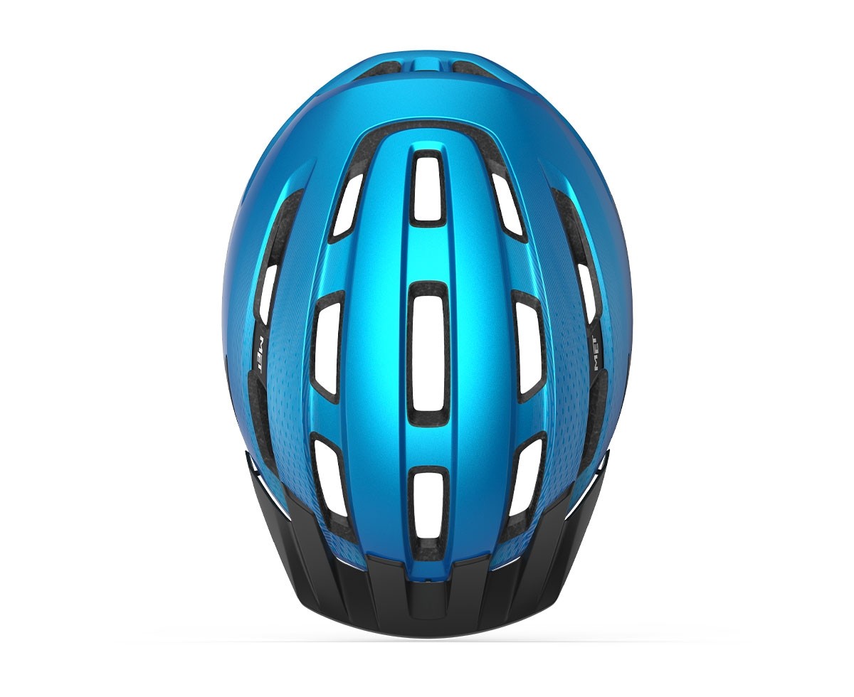 Caschi bici MET Downtown blu lucido 3HM131 BL1 