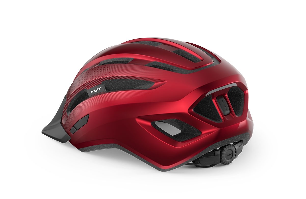 Caschi bici MET Downtown rosso lucido 3HM131 RO1 