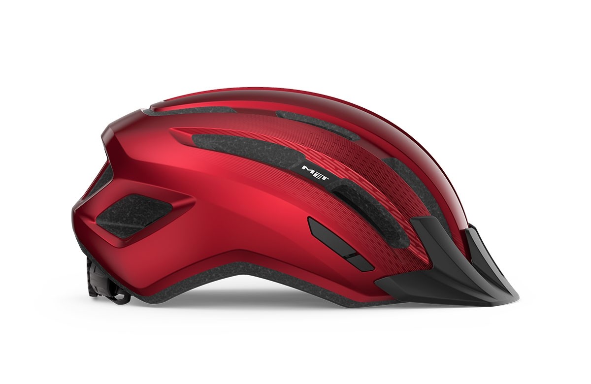 Caschi bici MET Downtown rosso lucido 3HM131 RO1 