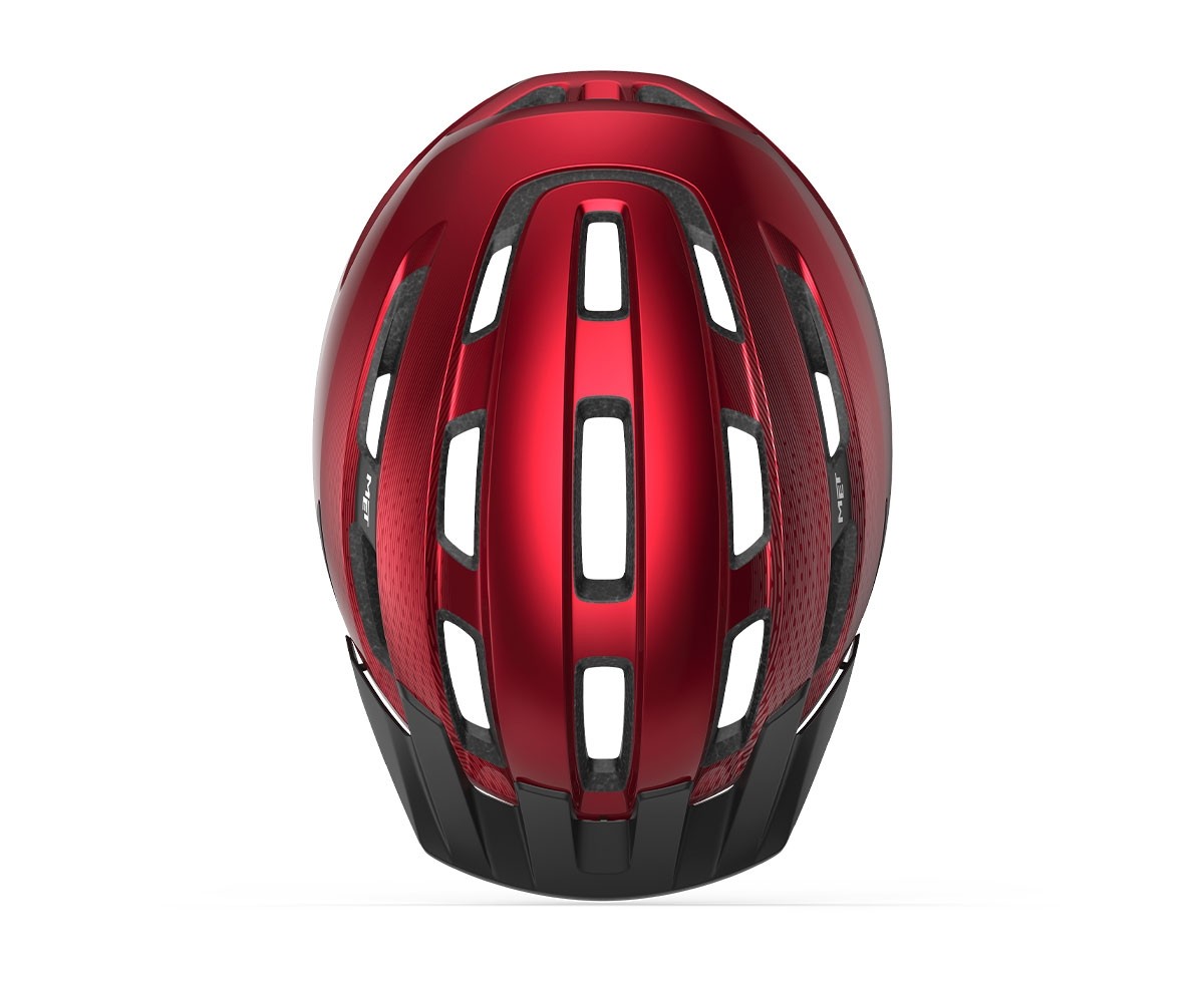 Caschi bici MET Downtown rosso lucido 3HM131 RO1 