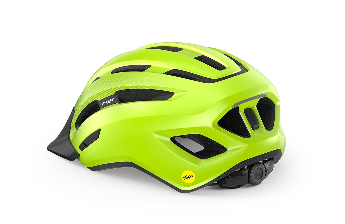 Caschi bici MET Downtown mips giallo fluo lucido 3HM137 GI1 