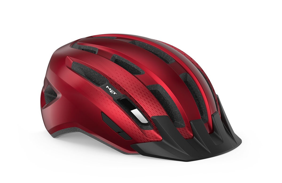 Caschi bici MET Downtown rosso lucido 3HM131 RO1 