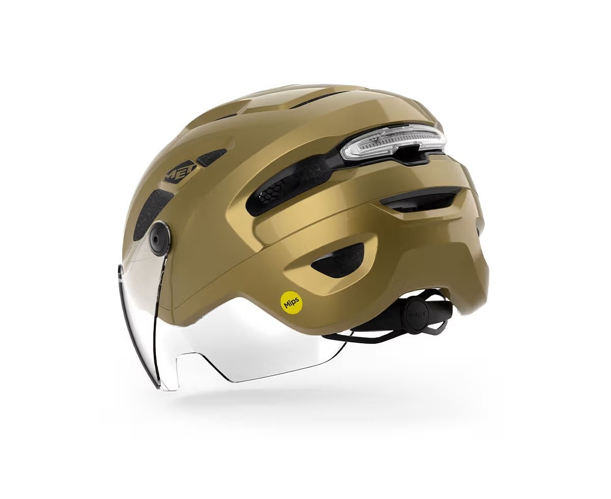 Caschi bici MET Intercity Mips dark gold lucido 3HM141 GD2 