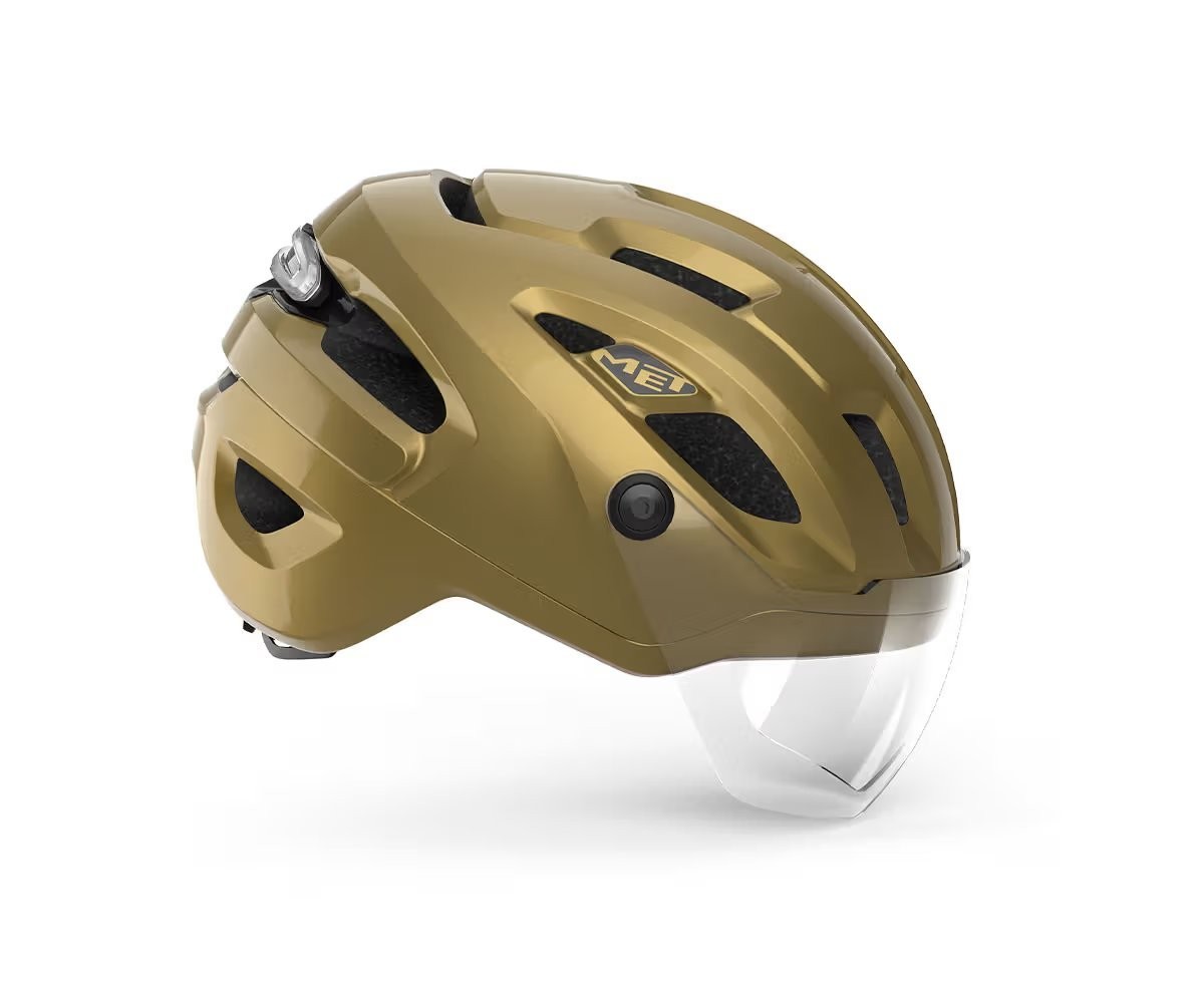 Caschi bici MET Intercity Mips dark gold lucido 3HM141 GD2 