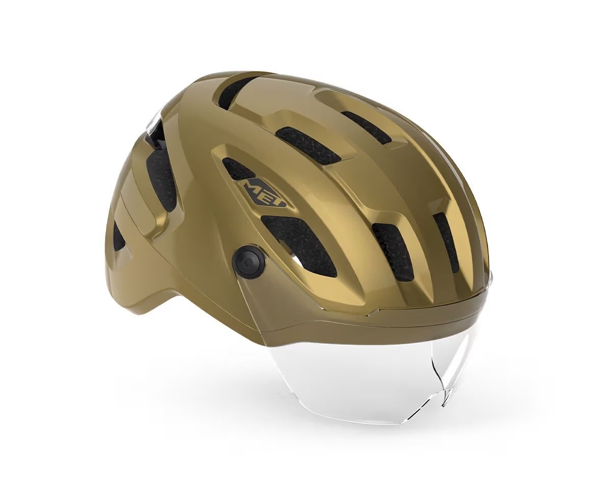 Caschi bici MET Intercity Mips dark gold lucido 3HM141 GD2 
