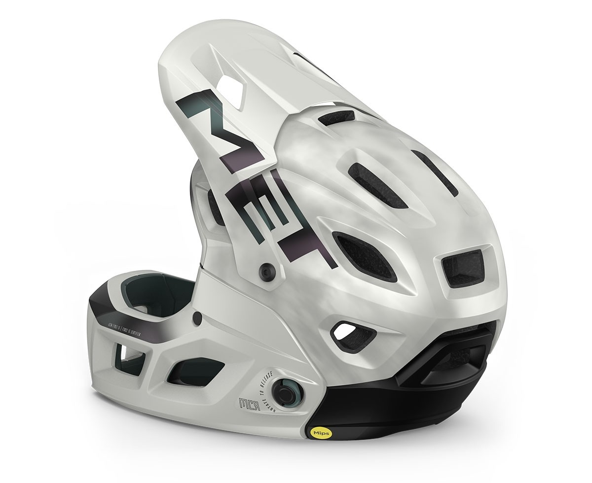Caschi bici MET Parachute mcr mips bianco iridescente opaco 3HM120 BI1 