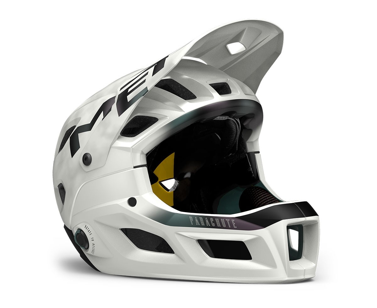 Caschi bici MET Parachute mcr mips bianco iridescente opaco 3HM120 BI1 