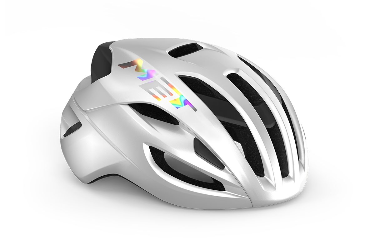 Caschi bici MET Rivale mips bianco olografico lucido 3HM132 BI1 