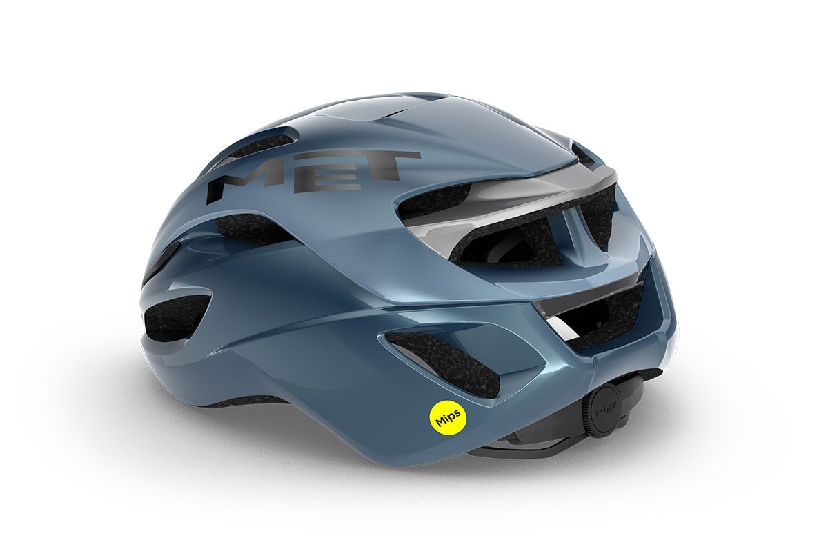 Caschi bici MET Rivale mips navy silver lucido 3HM132 BL3 