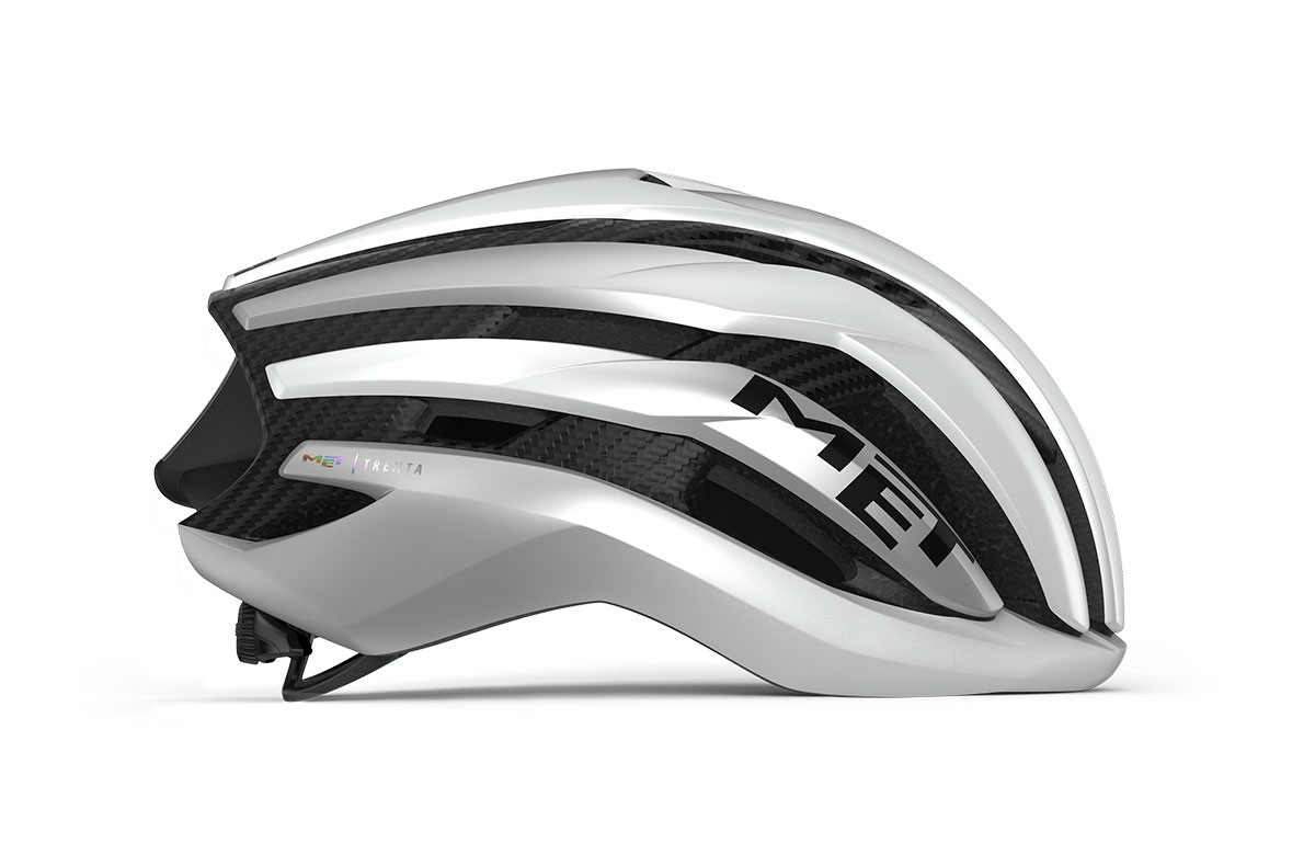Fahrradhelme MET Trenta 3k carbon mips bianco metallizzato opaco 3HM146 BI2 